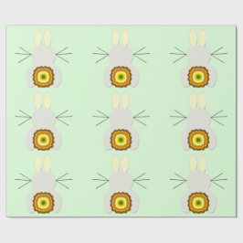 Presente Coelhinho De Páscoa Amarelo Em Papel De Molho Verd