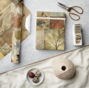 Presente Colagem de Papel de outono