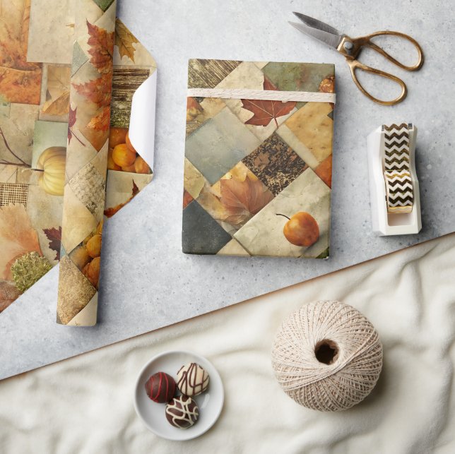 Presente Colagem de Papel de Outono 02 (Artesanato)