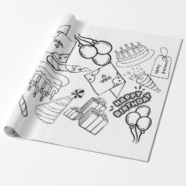 Presente Colorido-me - Feliz Papel de Embalagem de Aniversá