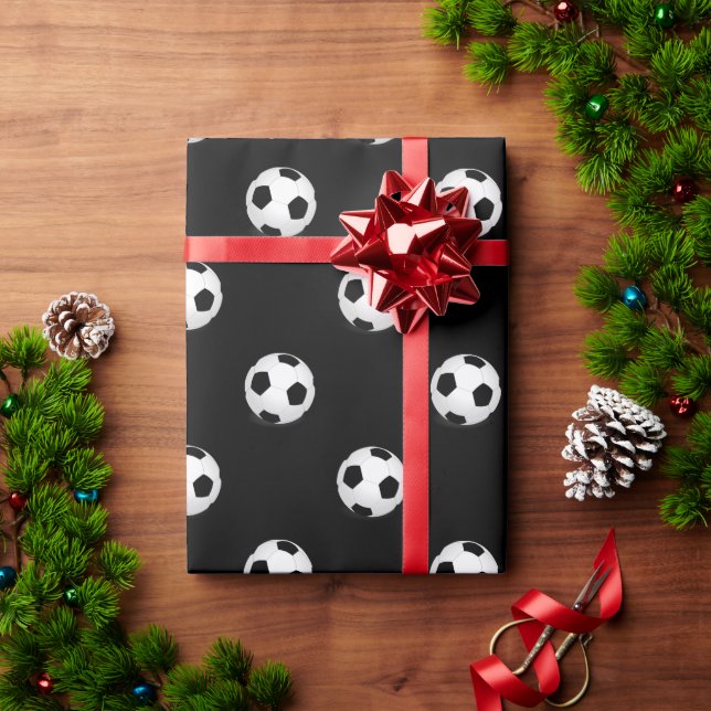 Presente Coma o papel de enrolamento da esfera do futebol (Presente de Natal)