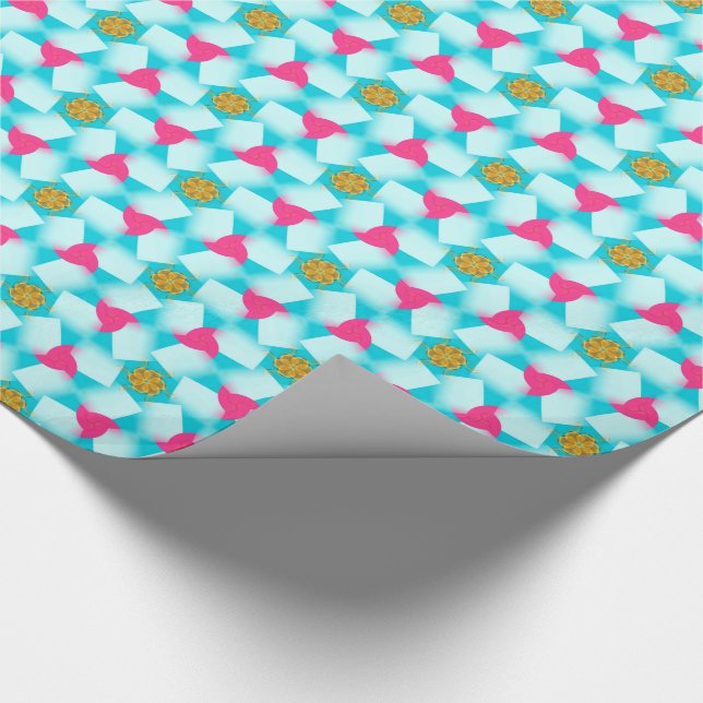 Presente Confetti Swirls Turquoise Papel de Moldagem Cor-de (Ponta)
