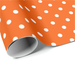 Presente Cor de Laranja   Papel de enrolamento de Bolinhas 