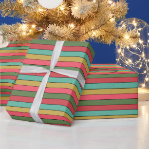 Presente Cor Verde Dourada Vermelha Natal Em Papel De Aquar