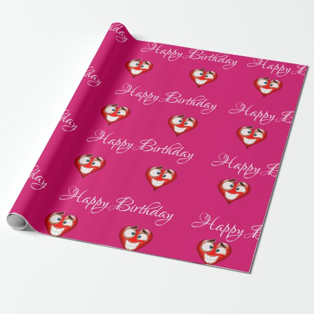 Presente Coração, papel de moldagem de aniversário (Desenrolado)