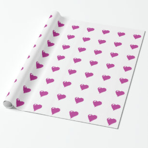 Presente Corações cor-de-rosa Papel de ondulação brilhante