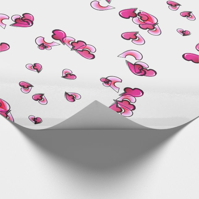 Presente Corações de Amor para Papel de Embalagem (Ponta)