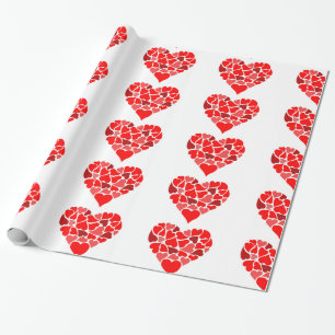 Presente Corações do papel de envolvimento do amor