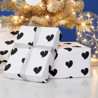 Presente Corações Sinceros - Preto e Branco - Papel de Embr