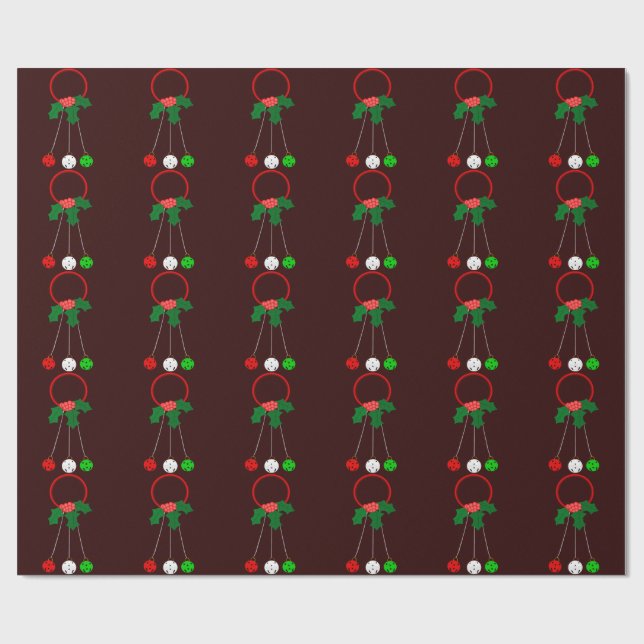 Presente Coroa vermelha e sinos de junção Papel de enrolame (Aberto)