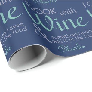 Presente Cotação de Vinho Nome personalizado papel de embal