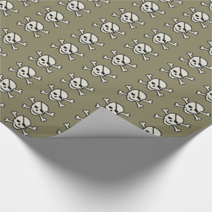 Presente Crânio - Papel de enrolamento brilhante para Cinza