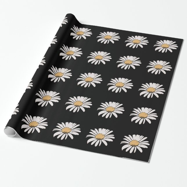 Presente Daisy (Flor) - Papel de enrolamento brilhante, 30" (Desenrolado)