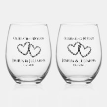 Presente de 50 anos do Coração Elegante Personaliz