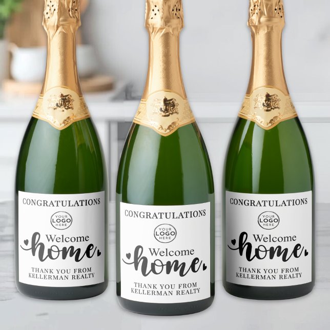 Presente de Agradecimento por Imóvel Casa Nova (Real Estate Thank You Gift New Home Sparkling Wine Label )