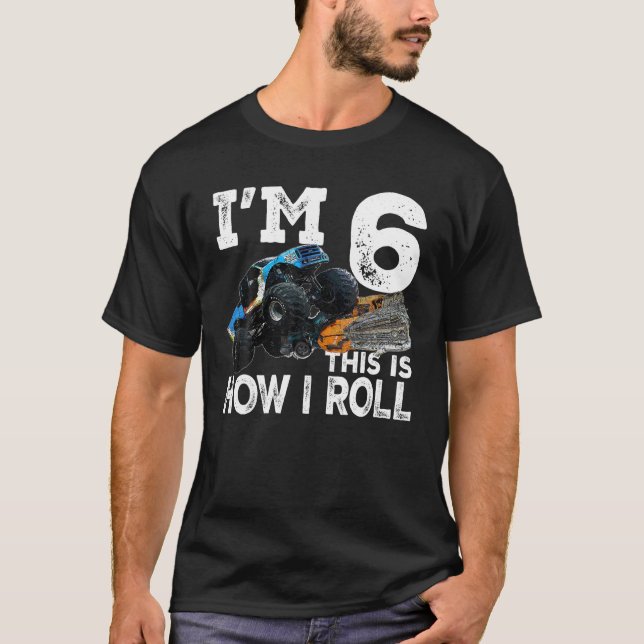 Presente de Aniversário de 6 de Camisa Monstro com (Frente)