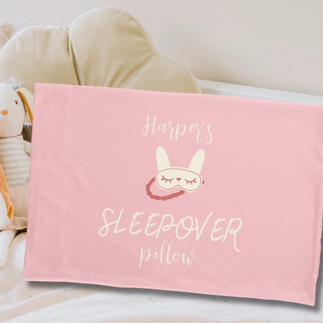 presente de aniversário de pijama (sleepover slumber birthday party girl teen vintage modern personalized sleepover pillow case.  )
