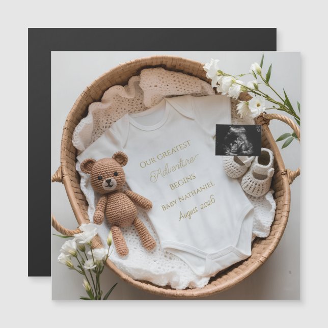 Presente de anúncio de gravidez Revelação de bebê  (Frente/Verso)