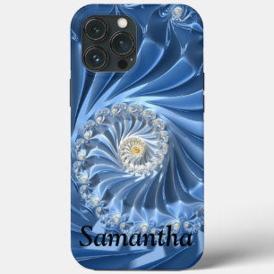 Presente de Arte Fractal de Abstrato Azul Chic
