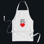 Presente de avental de CHURRASCO personalizado par<br><div class="desc">Presente de avental personalizado para o namorado Okayest do Mundo. Engraçado citar design de tipografia com amor romântico vermelho para ele. Uma cozinha e um churrasco bonitos para caras que adoram cozinhar ou grelhar. presente divertido para o aniversário, feriados de Natal ou Dia de os namorados. Adicione seu próprio nome....</div>