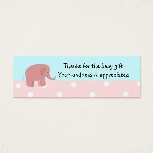 Presente de Bebê Elefante Rosa Obrigado (Frente)