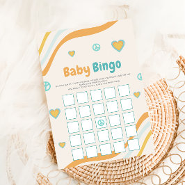 Presente de Bingo para Chás de Bebê Groovy Cartão 