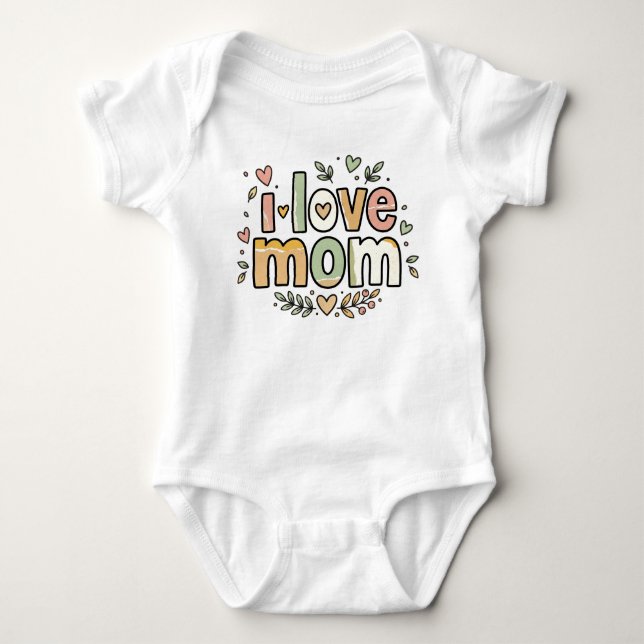 Presente de Body de Bebê Fofo para a Mamãe (Eu Amo (Frente)