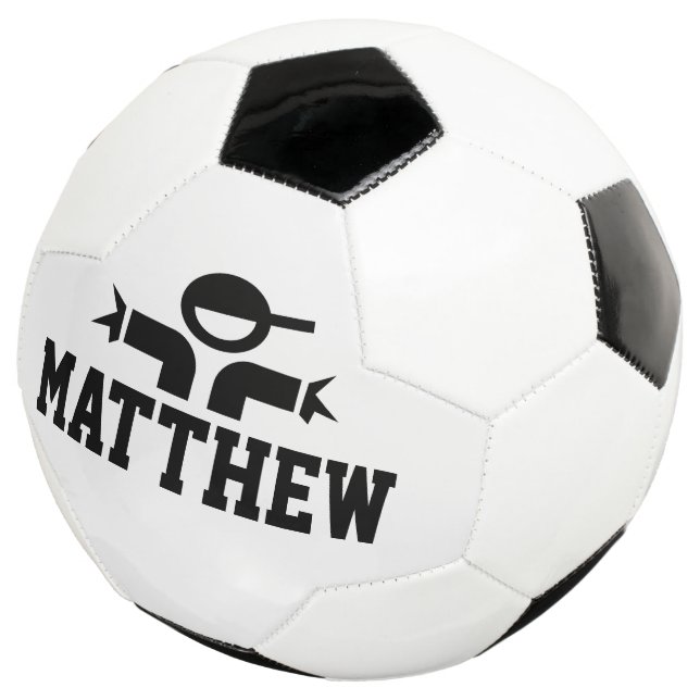 Presente de bola de futebol personalizada com o no (Três quartos)