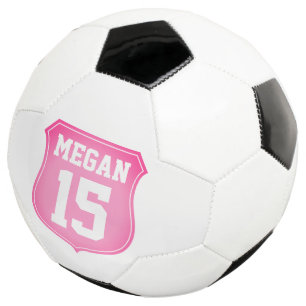 Presente de bola de futebol rosa personalizada par