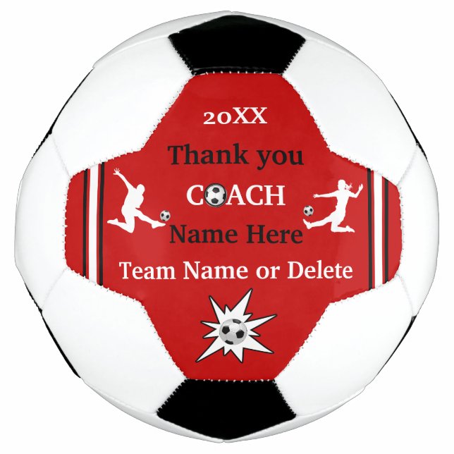 Presente de bola personalizada de futebol vermelho (Frente)