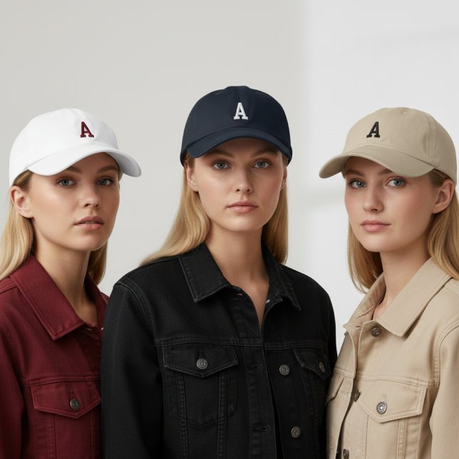 Presente de Boné Personalizado com Monograma para  (Personalized Unisex Cap Gift for Mom or Friends, Custom Initial Cap Everyday Gift for Her or kids)