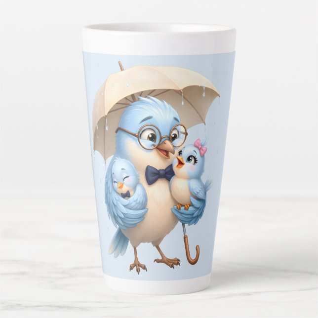 Presente de Café Família Xícara de Latte Papai Pás (Frente)