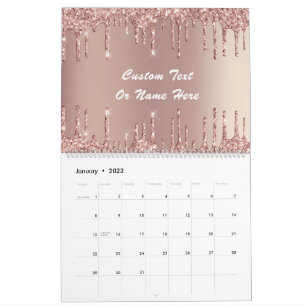 Presente de Calendário de Nome de Texto Personaliz