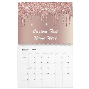 Presente de Calendário de Nome de Texto Personaliz