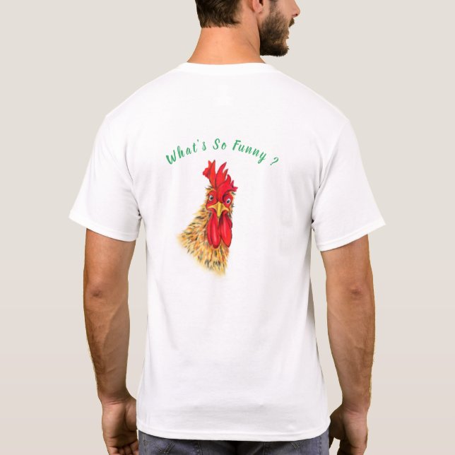 Presente de Camisa Engraçado de Galo Espelhado - T (Verso)