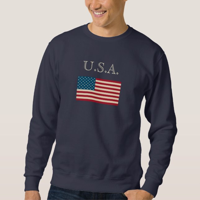 Presente de camiseta suéter americano de bandeira  (Frente)
