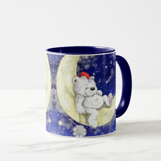Presente de caneca de Natal com Urso Pequeno Sonha (Frente Esquerda)