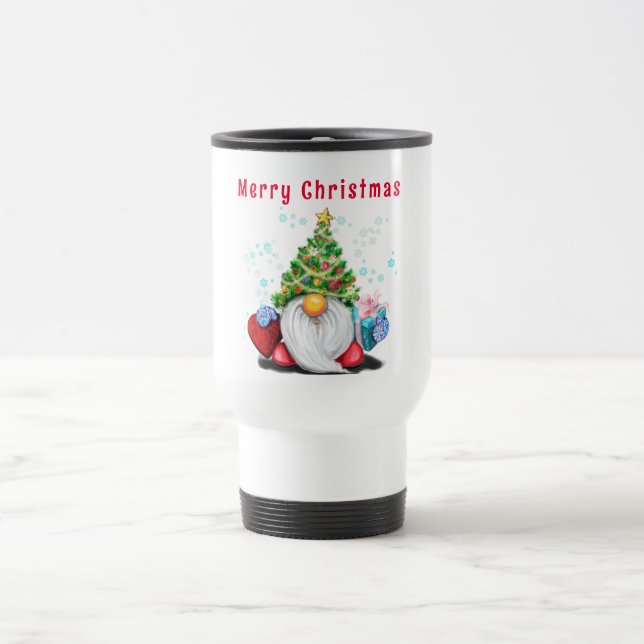 Presente de Caneca de viagem Gnomo de Natal (Centro)