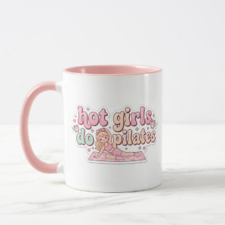Presente de Caneca Rosa de Menina de Pilates para 