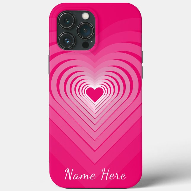 Presente de capas de iphone rosa com texto de nome (Verso)
