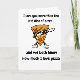 Presente de cartão e roupa de fatia de pizza engra