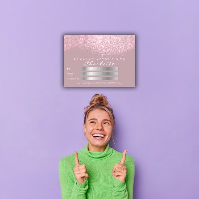 Presente de Certificado de Cinza Púrpura Rosa-Rosa (Glitter Pink Mauve Purple Gray Certificate Gift)