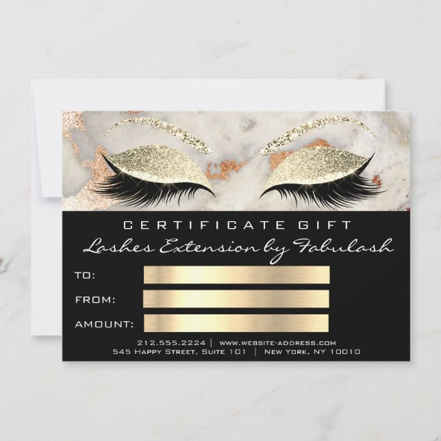 Presente de Certificado Preto de Maquiagem de Maqu (Frente)