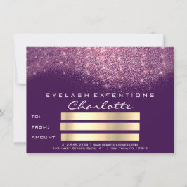 Presente de Certificado Rosa Púrpura de Glitter Co
