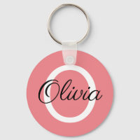 Presente de chaveiro cor-de-rosa com monograma per
