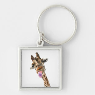 Presente de Chaveiro de Girafa Engraçada e Brincad