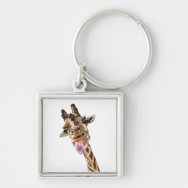 Presente de Chaveiro de Girafa Engraçada e Brincad (Frente)