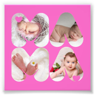 Presente de Colagem de Fotos MAMA 4 x para Mães,