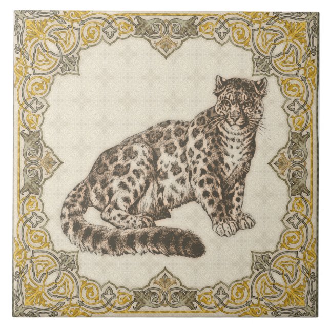 Presente de decoração de Azulejos de Leopardo, Pan (Frente)