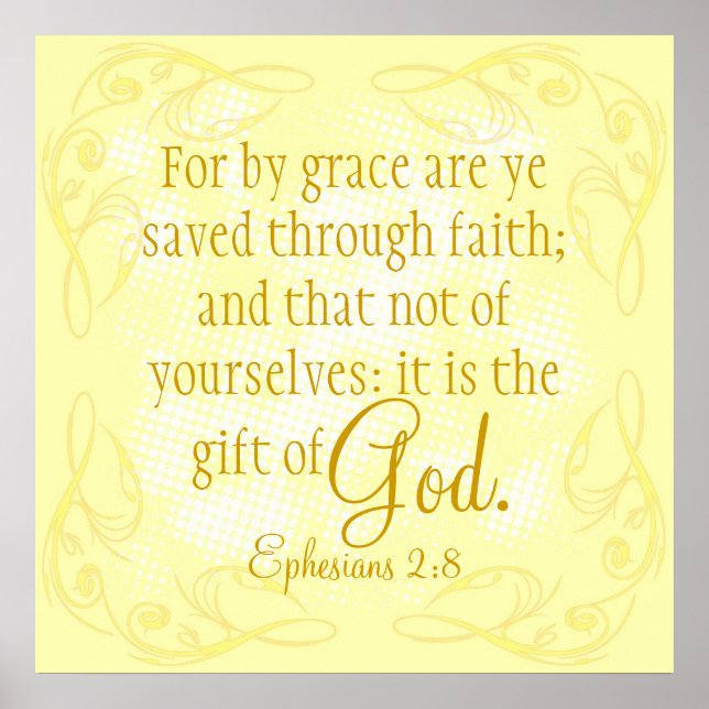 Presente de Deus Poster dos Ephesianos Versos bíbl (Frente)